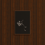 DORTI Framed black and white artwork of Jimi Skull on a wooden wall