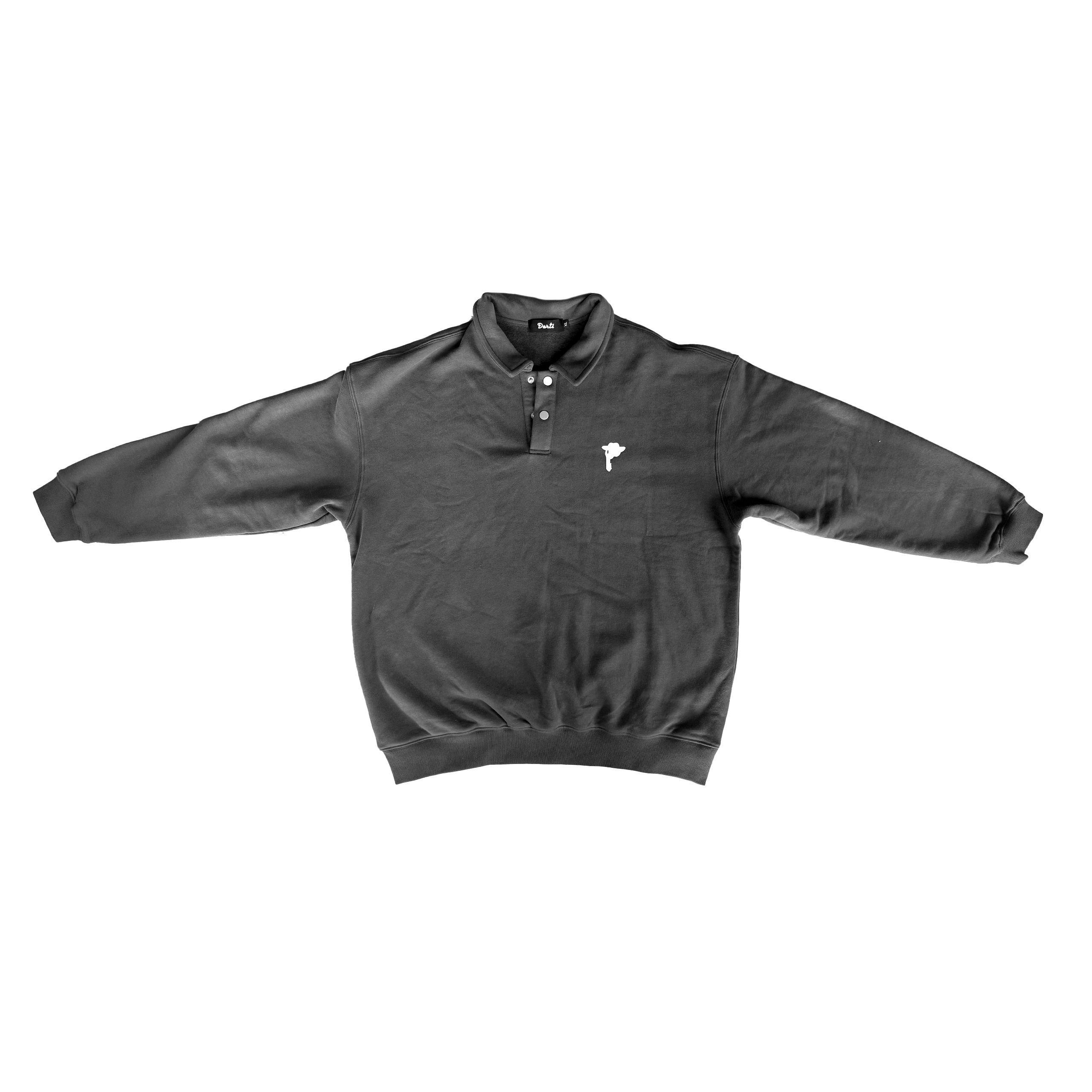 Jimi Skull Heavyweight Polo-Collar Sweatshirt