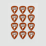 DORTI Standards nylon guitar pick 12-pack: twelve orange 0.96mm picks in a grid