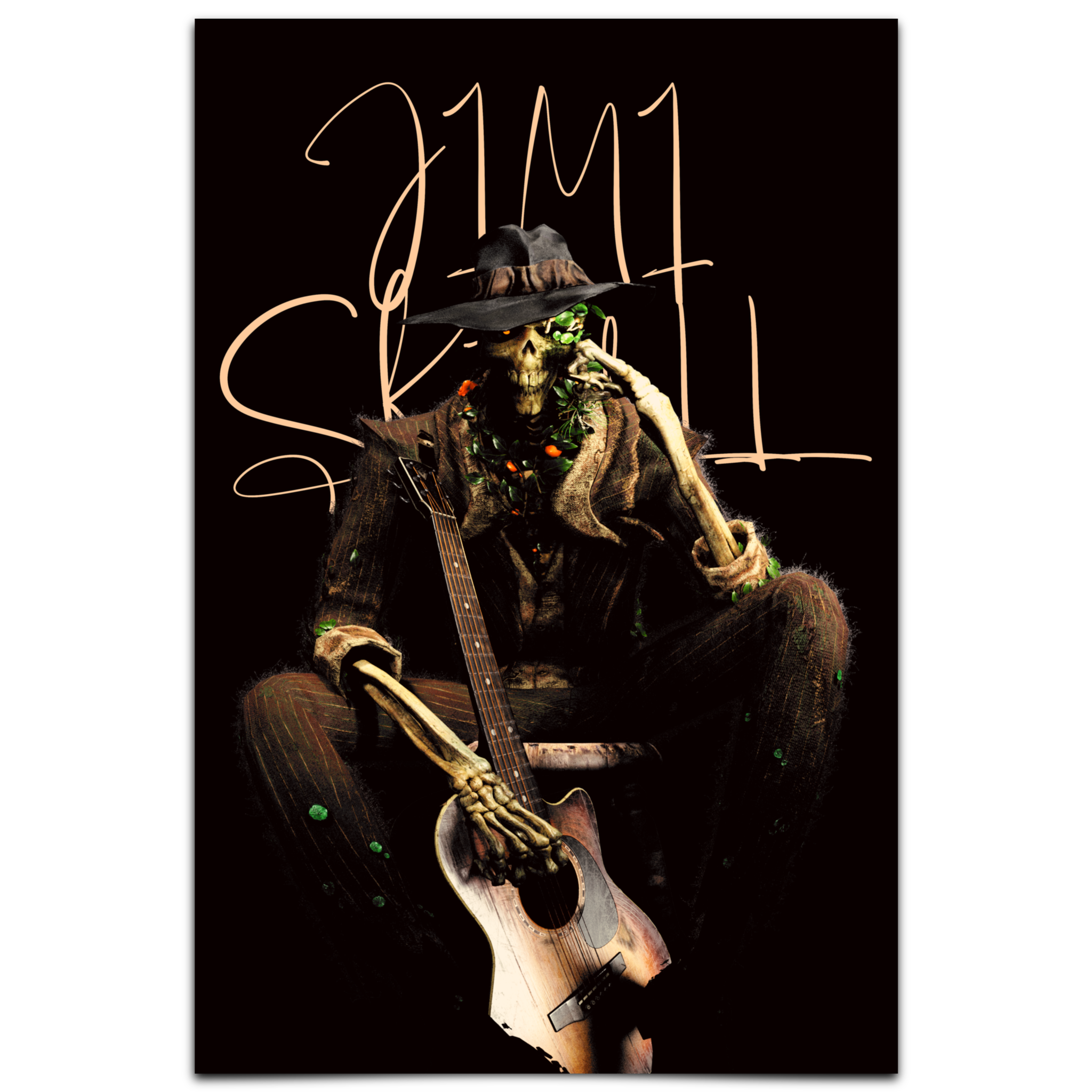 The Jimi Skull Acoustic Premium Matte Paper Poster 30x45 cm / 12x18″