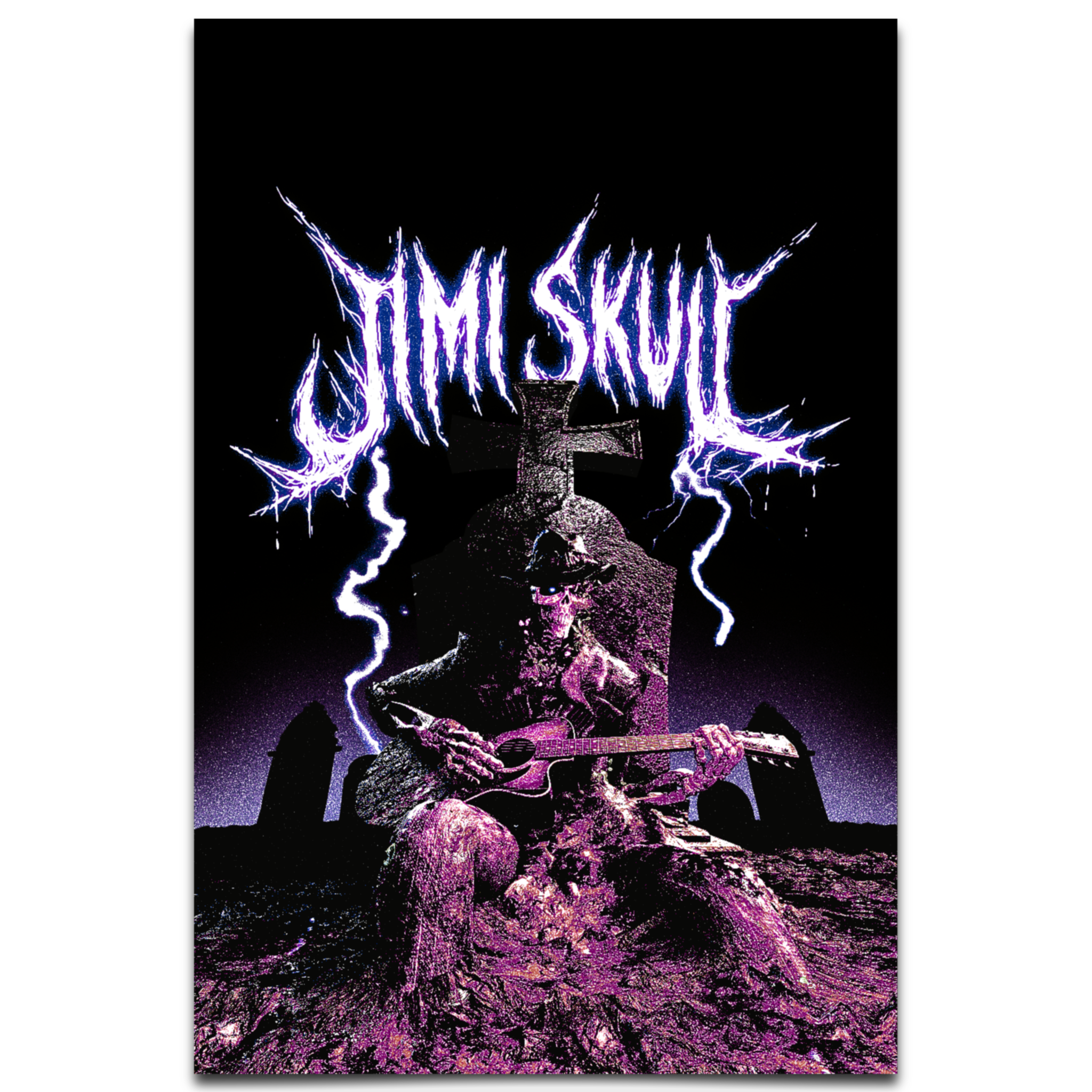 The Jimi Skull Grunge Premium Matte Paper Poster 30x45 cm / 12x18″