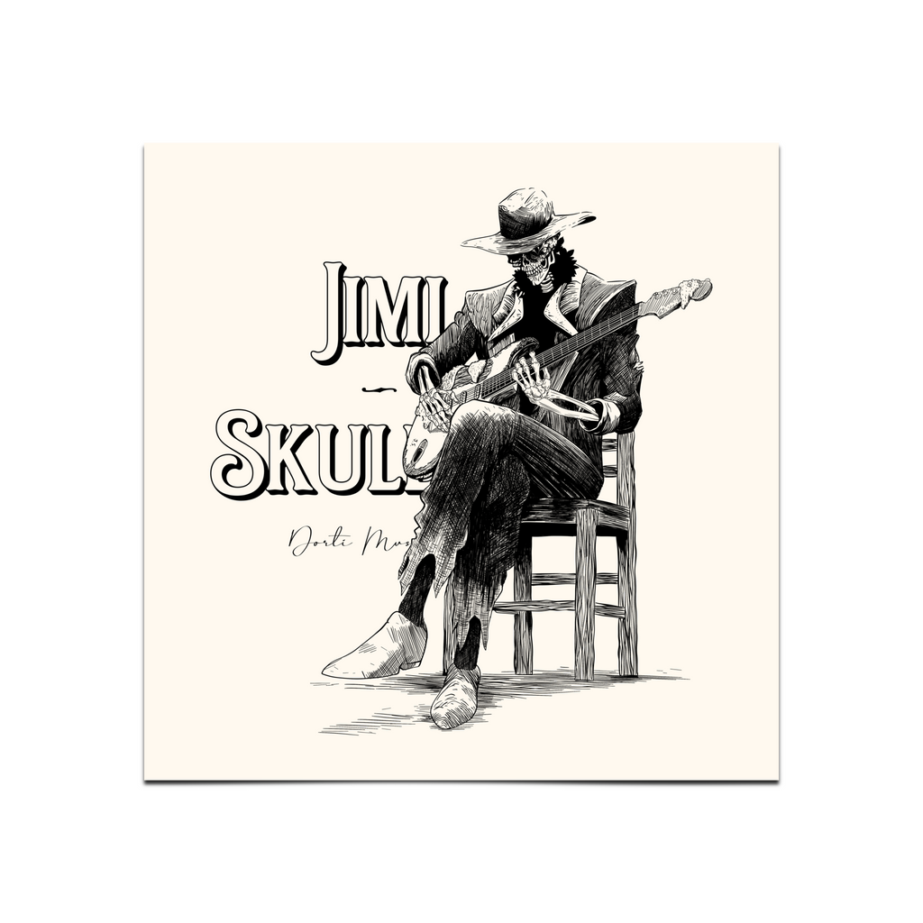 The Jimi Skull Blues Classic Matte Paper Poster 25x25 cm / 10x10″