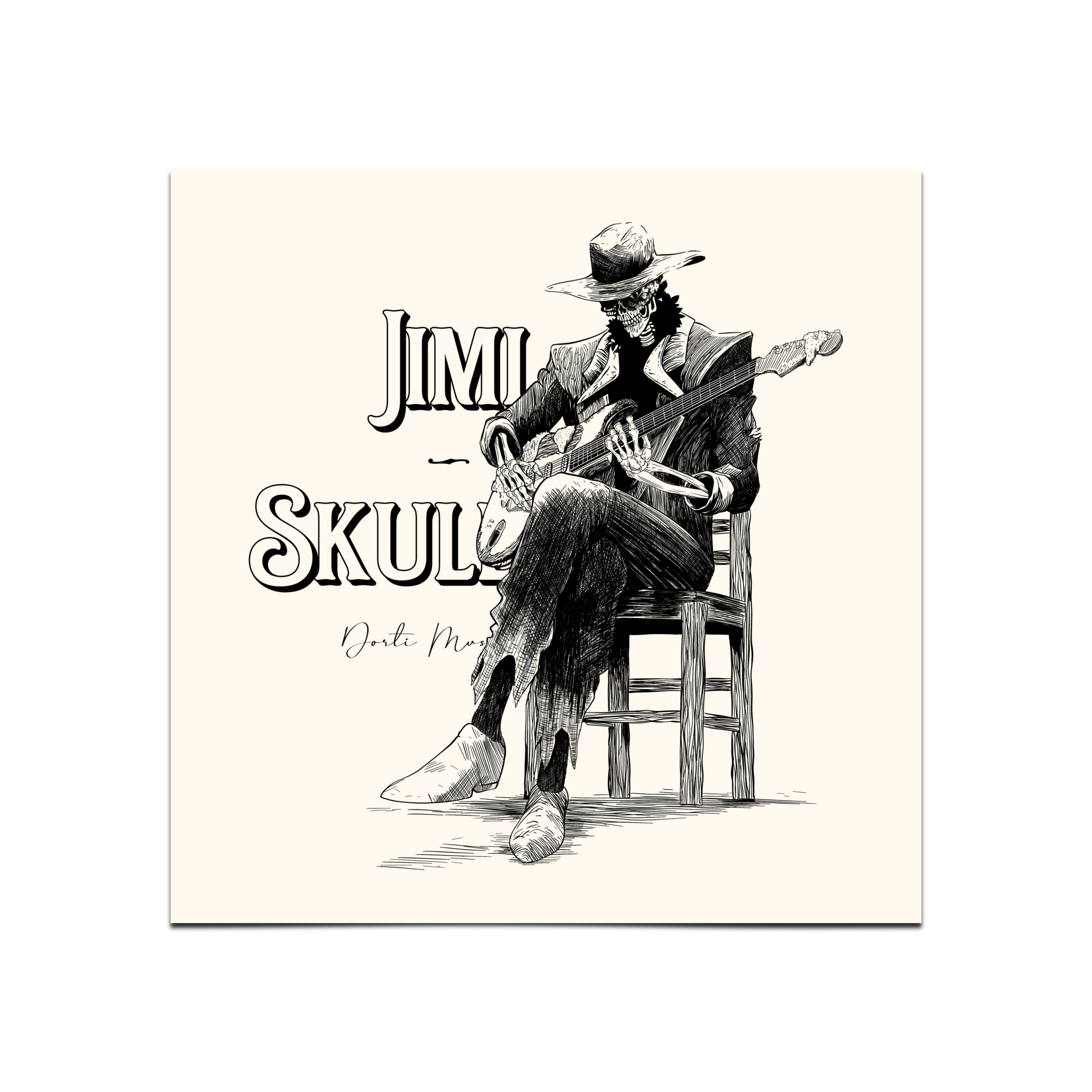 The Jimi Skull Blues Classic Matte Paper Poster 25x25 cm / 10x10″