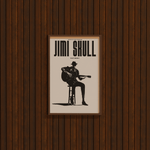 DORTI Poster of a silhouette of Jimi Skull playing guitar with 'Jimi Skull' text on a wood wall background.