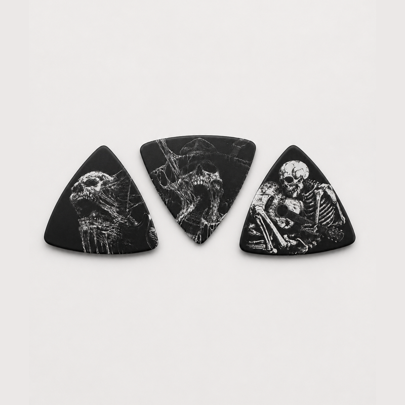 DORTI Boneyard Collection variety pack of skeleton-art guitar picks