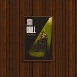 DORTI framed poster of a person playing guitar with 'Jimi Skull' text on a wooden wall.
