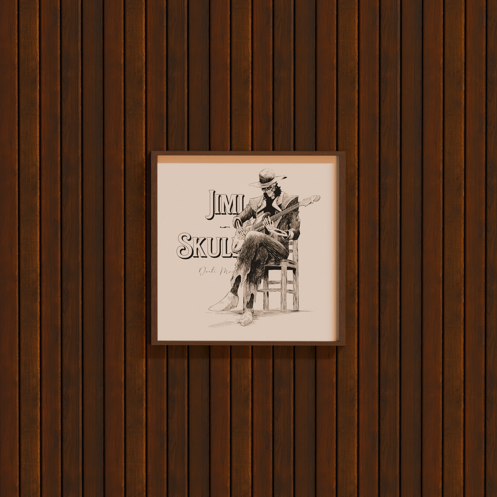 The Jimi Skull Blues Classic Matte Paper Poster 25x25 cm / 10x10″
