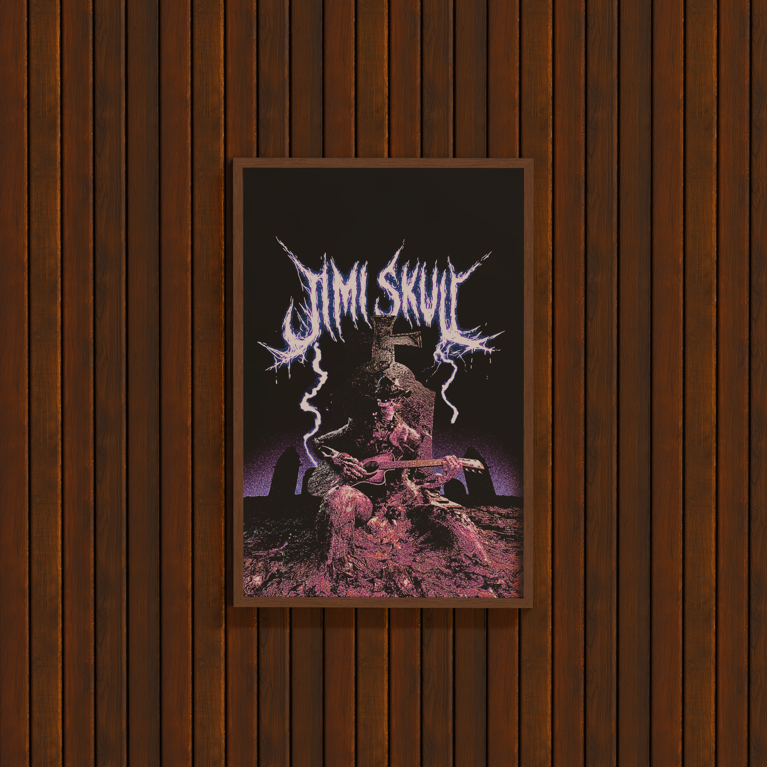 The Jimi Skull Grunge Premium Matte Paper Poster 30x45 cm / 12x18″
