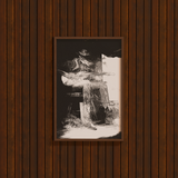 DORTI framed black and white artwork of Jimi Skull on a wooden wall