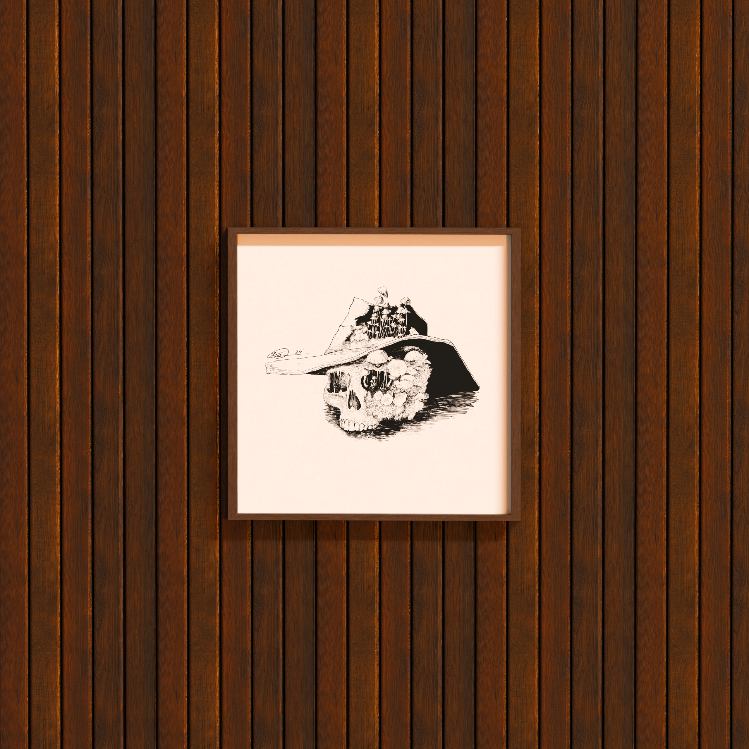 Signed Jimi Skull Artwork 25x25 cm / 10x10 inches